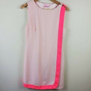 TED BAKER Pink Cosette Fold Over Dress Shift Women's Size 0 US Size 2